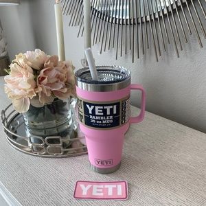 Limited Edition Power Pink Yeti Rambler 35 oz Mug w/ Straw Lid 💕